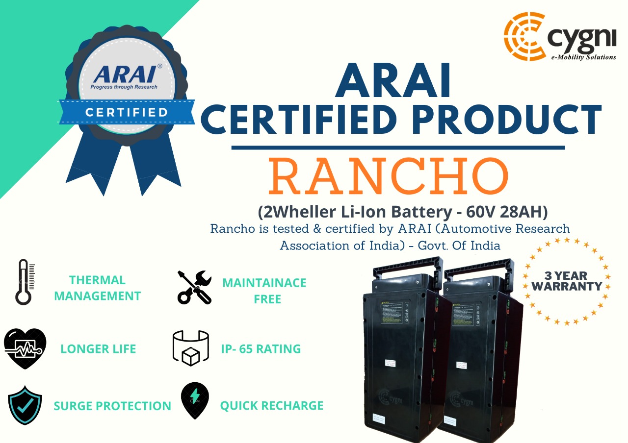 ARAI Certified Product (EV Battery) Cygni